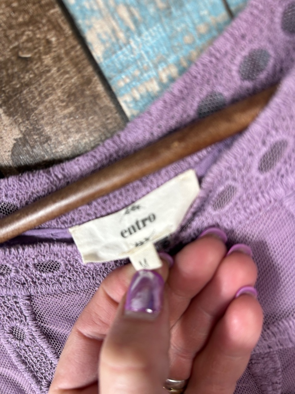 entro Purple Layered Lace Bohemian Top - Picture 2 of 11